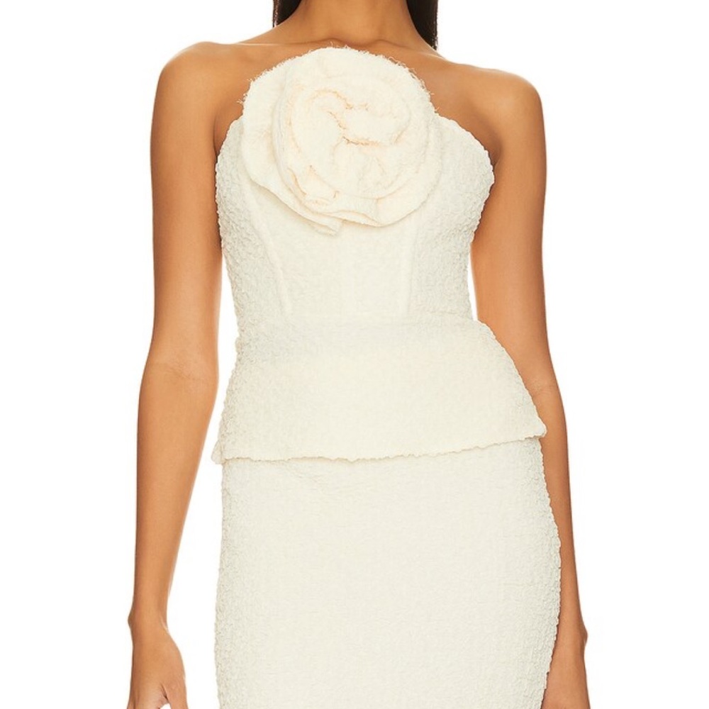 Romola Strapless Top & Skirt SET in Cannoli Cream